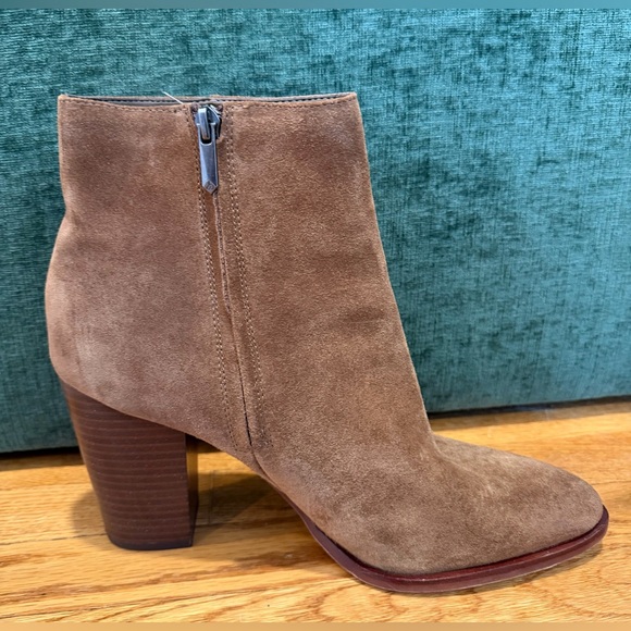 Sam Edelman Blake Brown Suede Ankle Boots Block Heel Size 10 - Picture 5 of 10